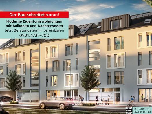 Wohnung zum Kauf - Erstbezug 599.900 € 3 Zimmer 85,7 m² 1. Geschoss Köln 50968