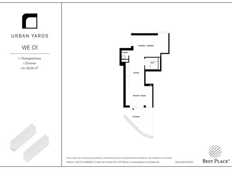 Studio zur Miete - Erstbezug 1.182 € 1 Zimmer 55,2 m² 1. Geschoss Teterower Ring 63-65 Kaulsdorf Berlin 12619
