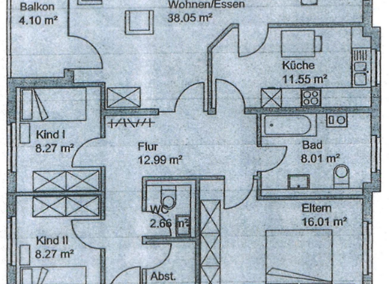 Wohnung zur Miete 1.090 € 4 Zimmer 109 m² 1. Geschoss Bramsche 49565
