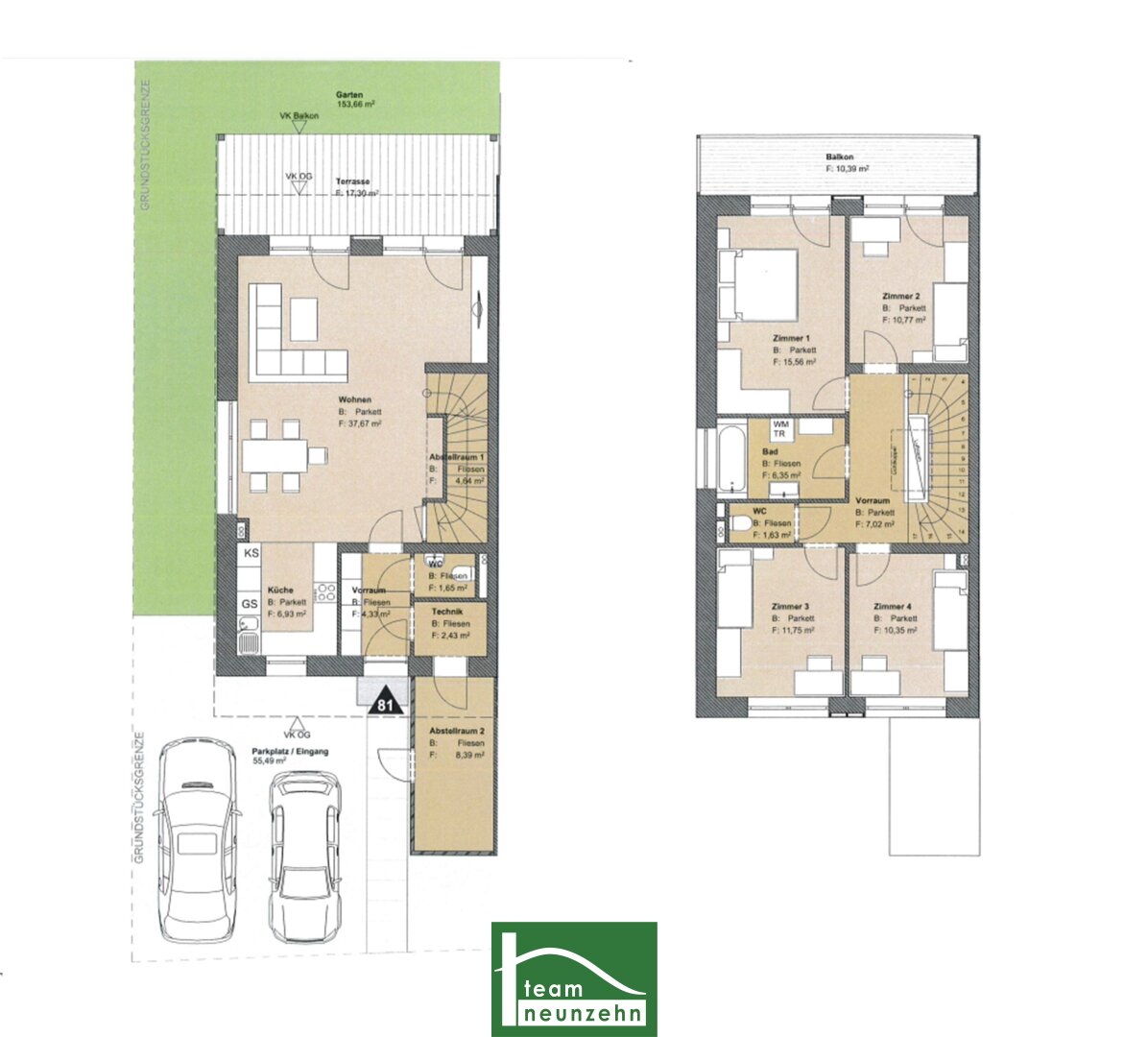 Doppelhaushälfte zum Kauf 645.001 € 5 Zimmer 130,6 m²<br/>Wohnfläche 324,2 m²<br/>Grundstück Schlosspark 81 Velm 2325