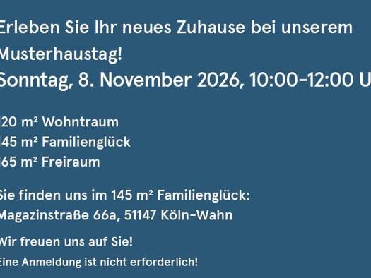 Reihenmittelhaus zum Kauf - Erstbezug provisionsfrei 499.990 € 4 Zimmer 120 m² 182,8 m² Grundstück Otterweg Roggendorf/Thenhoven Köln 50769