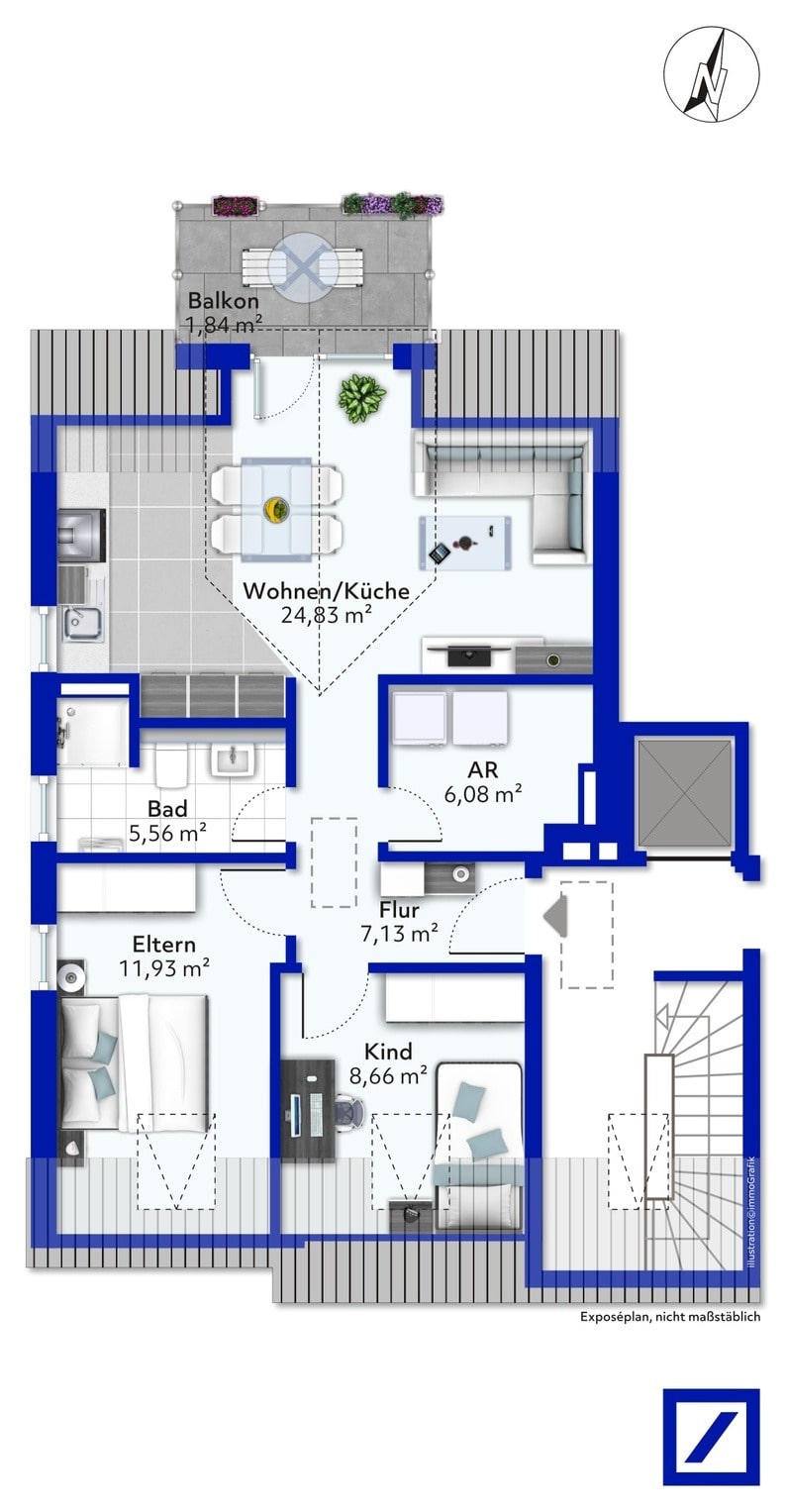 Wohnung zum Kauf provisionsfrei 303.140 € 3 Zimmer 65,9 m²<br/>Wohnfläche 2.<br/>Geschoss Bitburg Bitburg 54634