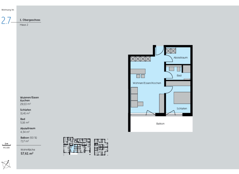 Wohnung zum Kauf provisionsfrei 326.000 € 2,5 Zimmer 57,6 m² Wellandstraße 61 & 63 Aalen 73434