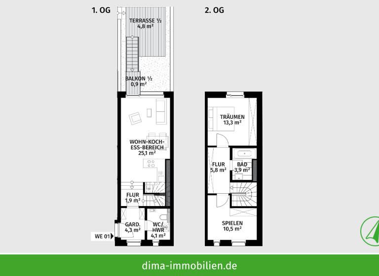 Maisonette zum Kauf 378.000 € 3 Zimmer 74,6 m²<br/>Wohnfläche 1.<br/>Geschoss Altranstädter Str. 22 Kleinzschocher Leipzig 04229