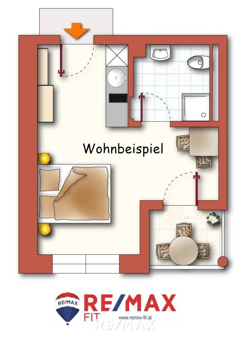 Wohnung zur Miete 473 € 1 Zimmer 25 m²<br/>Wohnfläche Andorf 4770