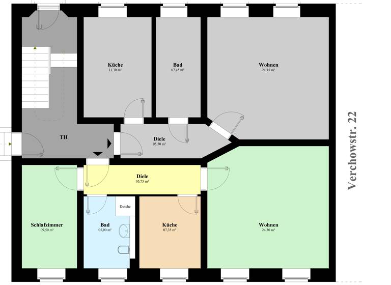 Wohnung zur Miete 1 Zimmer 47,5 m²<br/>Wohnfläche EG<br/>Geschoss Virchowstraße 22 Forst-Stadt Forst (Lausitz) 03149