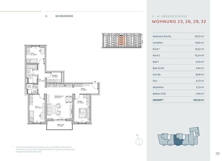Wohnung zur Miete - Neubau 1.614 € 4 Zimmer 103,6 m²<br/>Wohnfläche 1.<br/>Geschoss Cichoriusstraße 24a Anger-Crottendorf Leipzig 04318
