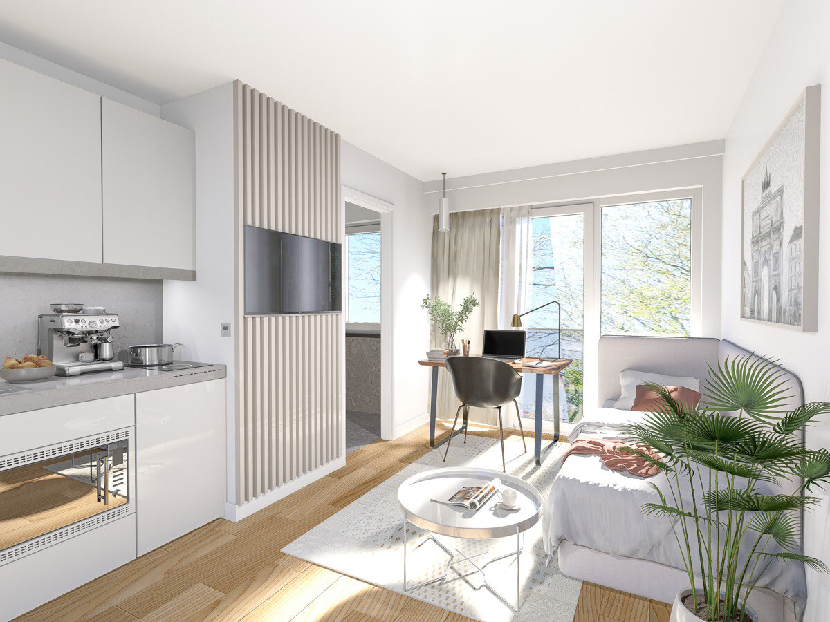 Wohnung zum Kauf provisionsfrei 371.685 € 1 Zimmer 34 m²<br/>Wohnfläche 1.<br/>Geschoss Hoheneckstraße 87 Aubing-Süd München 81243