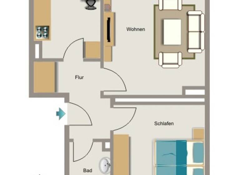 Wohnung zur Miete 525 € 2,5 Zimmer 66,7 m² 1. Geschoss Gartenstraße 16A Resse Gelsenkirchen 45892
