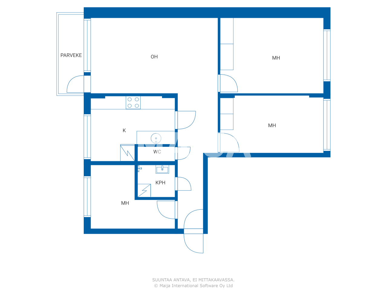 Studio zum Kauf 245.000 € 4 Zimmer 87,5 m²<br/>Wohnfläche 3.<br/>Geschoss Pienen Villasaaren tie 1 Helsinki 00960