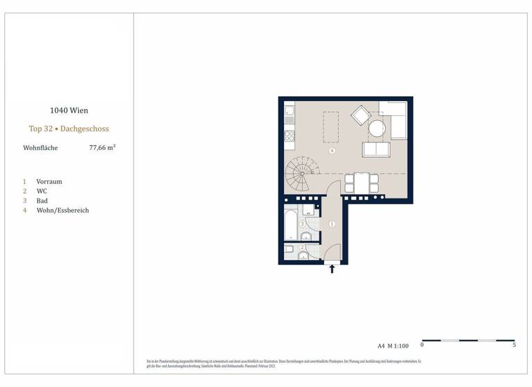 Maisonette zum Kauf 519.000 € 2 Zimmer 77,7 m² 5. Geschoss Wien 1040