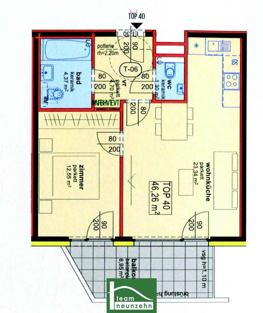 Wohnung zum Kauf 291.667 € 2 Zimmer 46,7 m²<br/>Wohnfläche 4.<br/>Geschoss ab sofort<br/>Verfügbarkeit Wagramer Straße 46 Wien 1220