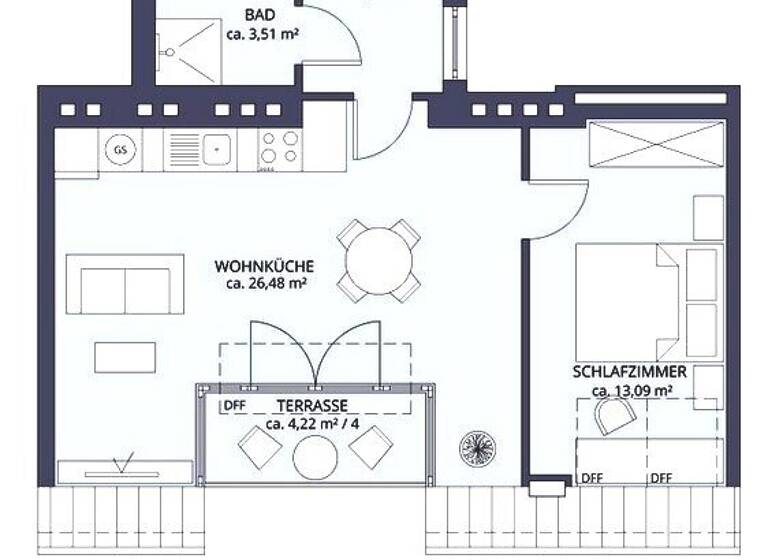 Wohnung zum Kauf 385.000 € 2 Zimmer 3. Geschoss Wien 1140