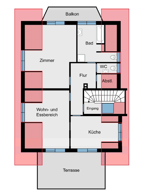 Studio zur Miete 1.200 € 2,5 Zimmer 89 m²<br/>Wohnfläche 1.<br/>Geschoss ab sofort<br/>Verfügbarkeit Rotenbüschle 7 Hohenwettersbach Karlsruhe 76228