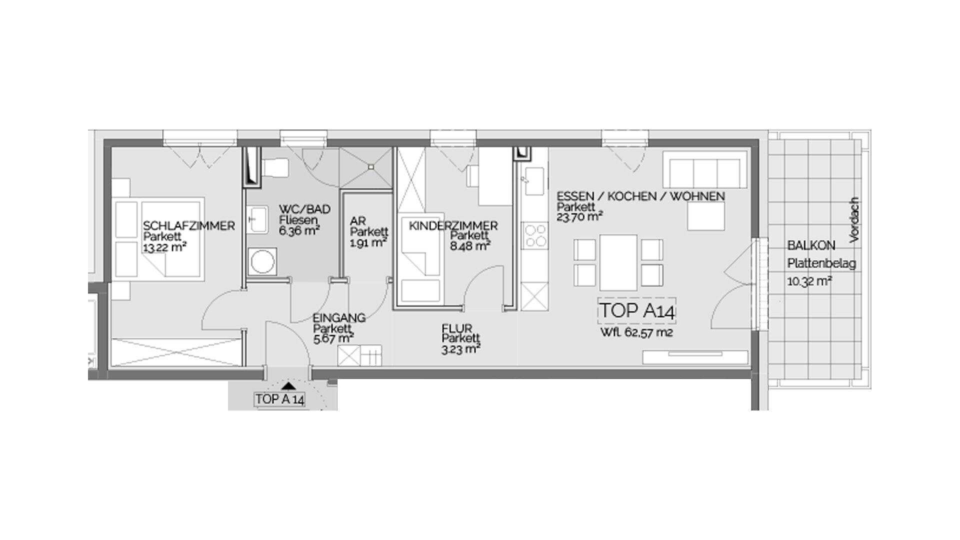 Wohnung zum Kauf 254.000 € 3 Zimmer 62,6 m²<br/>Wohnfläche 1.<br/>Geschoss Liezen 8940