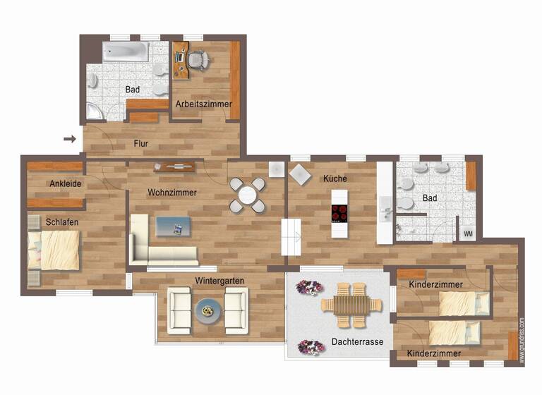 Wohnung zur Miete 1.888 € 6 Zimmer 209 m²<br/>Wohnfläche 1.<br/>Geschoss ab sofort<br/>Verfügbarkeit Probstheidaer Straße 74 Marienbrunn Leipzig 04277