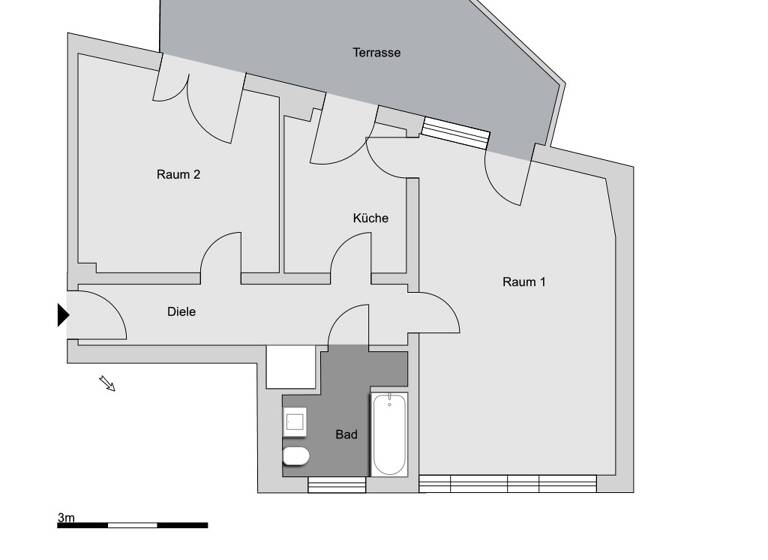 Wohnung zur Miete 1.600 € 2 Zimmer 68,8 m² EG frei ab 01.07.2026 Brandenburger Str. 12b Schwabing-Freimann München 80805