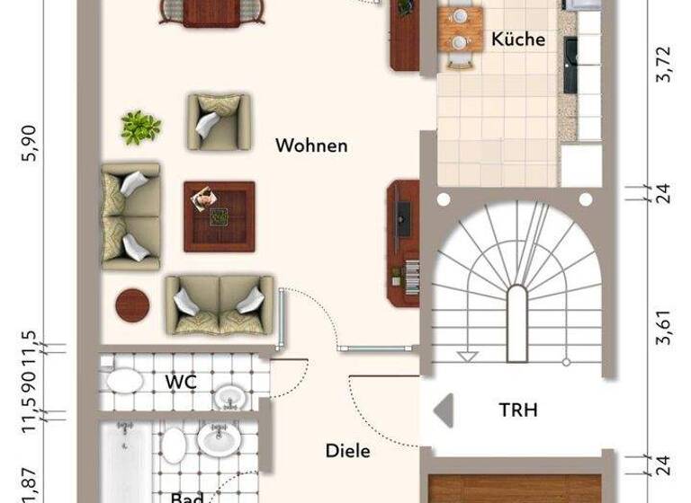 Wohnung zum Kauf 465.000 € 3 Zimmer 84 m² 2. Geschoss Mitte Ulm 89073