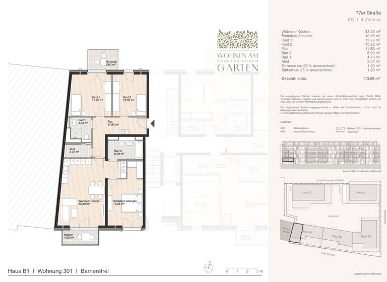 Wohnung zur Miete - Erstbezug 1.533 € 4 Zimmer 113,6 m² Blumlage Celle 29221