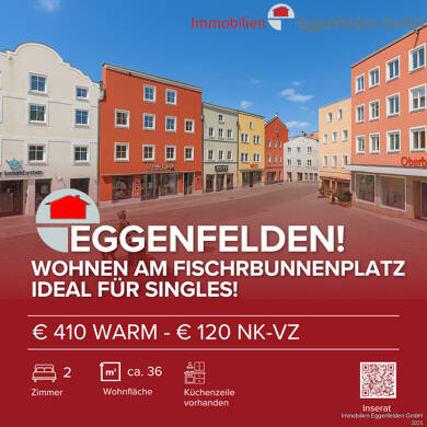 Wohnung zur Miete 290 € 2 Zimmer 36 m² 1. Geschoss Eggenfelden Eggenfelden 84307