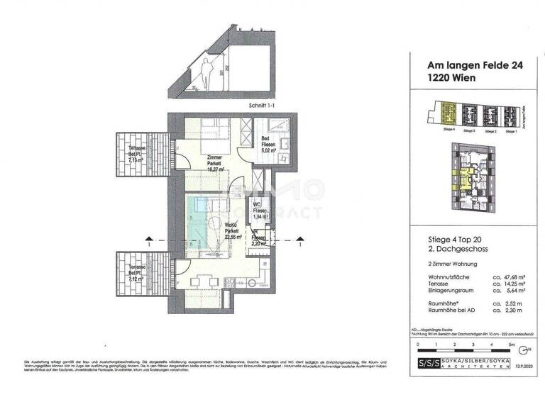 Wohnung zum Kauf - Erstbezug provisionsfrei 362.000 € 2 Zimmer 47,7 m² Wien 1220