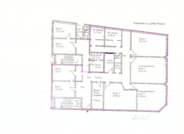 Bürofläche zur Miete 9 Zimmer 319 m² Bürofläche teilbar ab 50 m² Altstadt Wismar 23966