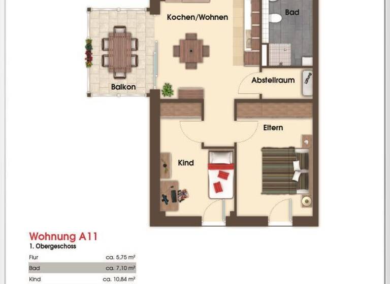 Wohnung zur Miete 890 € 3 Zimmer 72,9 m²<br/>Wohnfläche 1.<br/>Geschoss Eiselfing Eiselfing 83549