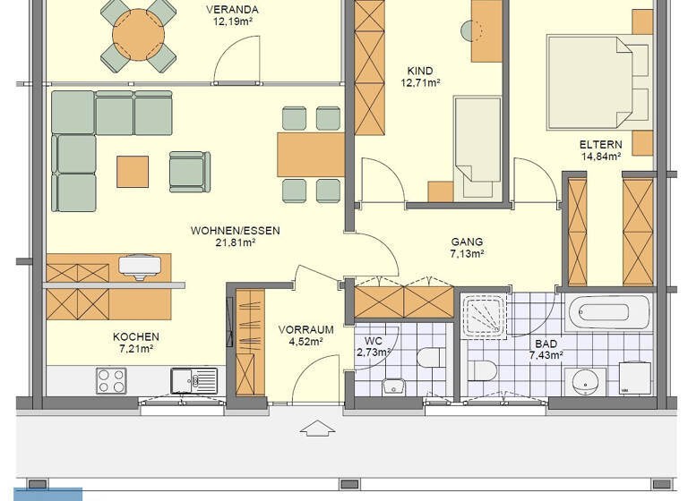 Wohnung zum Kauf 370.000 € 3 Zimmer 1. Geschoss Maria-Waldburga-Straße 1 Hohenems 6845