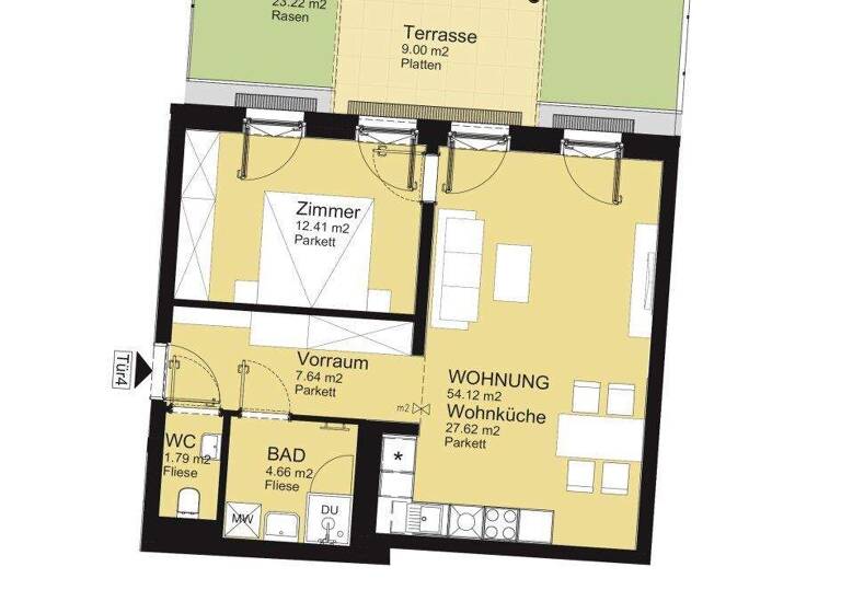 Wohnung zum Kauf - Erstbezug 379.000 € 2 Zimmer 54,1 m² EG Klederinger Straße 151 Wien 1100