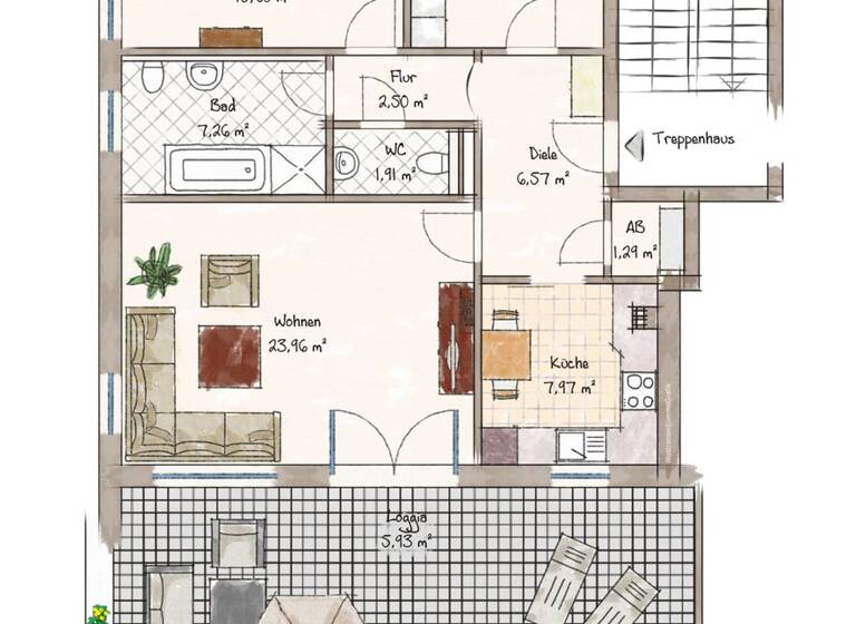 Wohnung zum Kauf 367.000 € 3 Zimmer 83,6 m² 2. Geschoss Eichenhöhe 4c Eißendorf Hamburg 21073