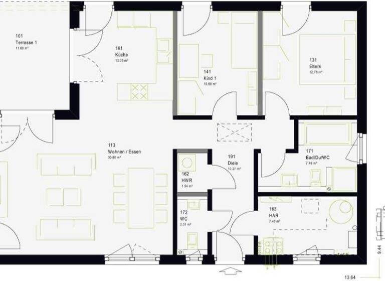Bungalow zum Kauf 593.719 € 3 Zimmer 108 m² 535 m² Grundstück Pesenlern Wartenberg 85456