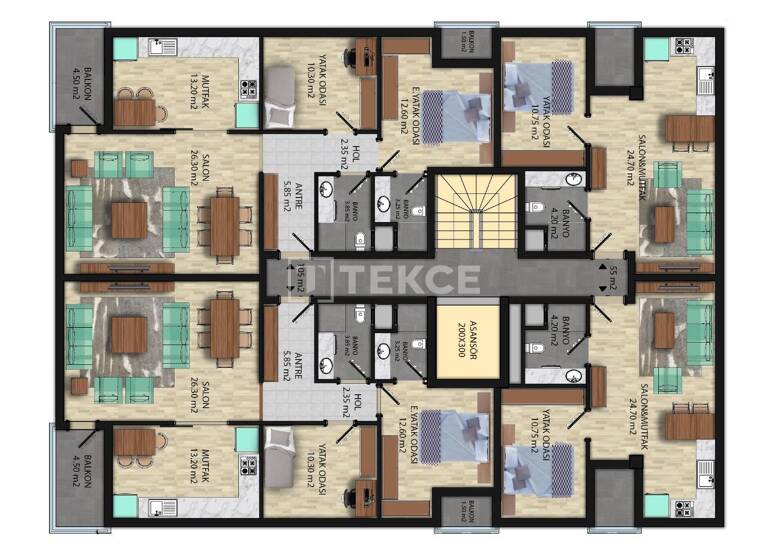 Studio zum Kauf 133.000 € 2 Zimmer 55 m² EG Antalya 07100