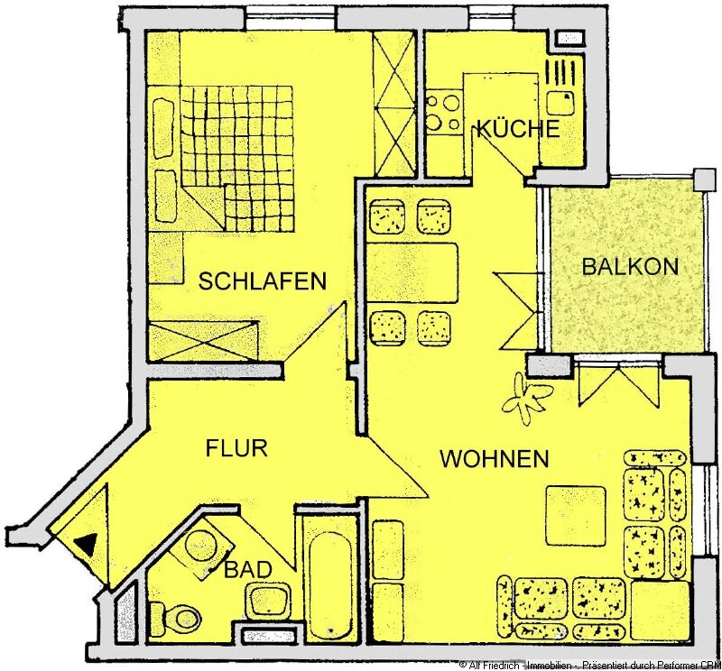 Wohnung zur Miete 614 € 2 Zimmer 58,5 m²<br/>Wohnfläche 2.<br/>Geschoss Eichenstr. 6 Seefeld Werneuchen 16356