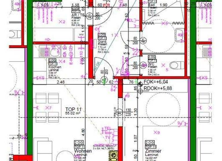 Wohnung zur Miete 510 € 55 m² Marktplatz 8/11 Kottes-Purk 3623