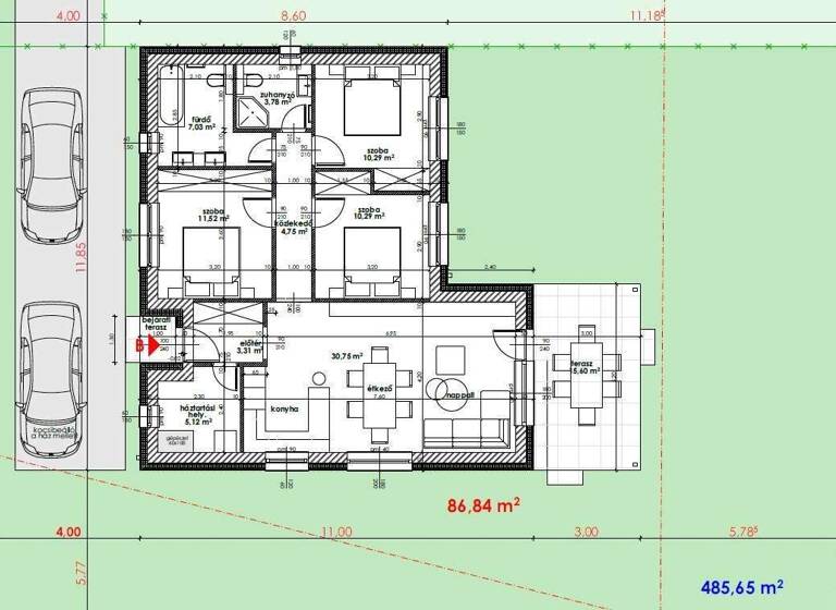 Einfamilienhaus zum Kauf - Erstbezug 236.500 € 4 Zimmer 87 m² 485 m² Grundstück Ságvár 8654
