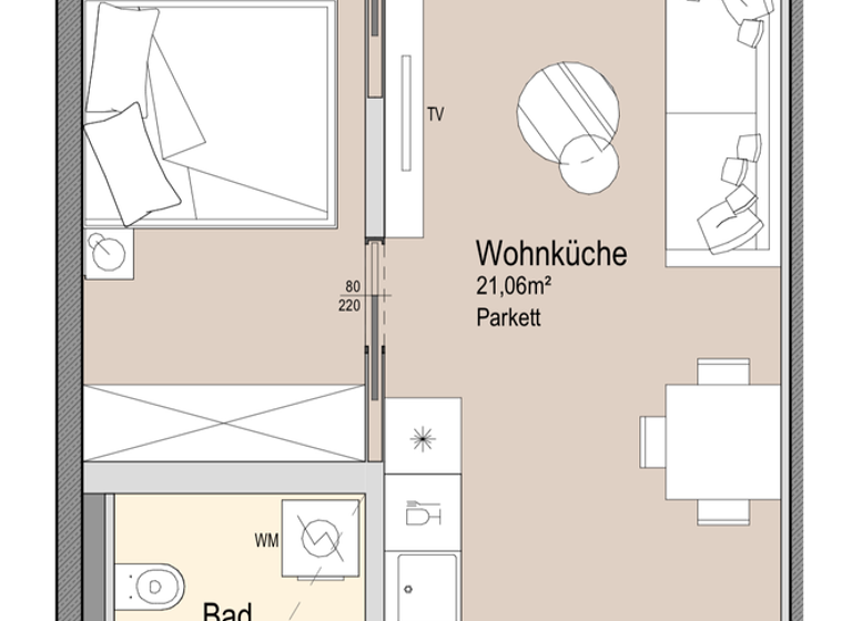 Studio zum Kauf provisionsfrei 397.000 € 2 Zimmer 44 m² 4. Geschoss frei ab sofort Meiereistraße 14 Wien(Stadt) 1020
