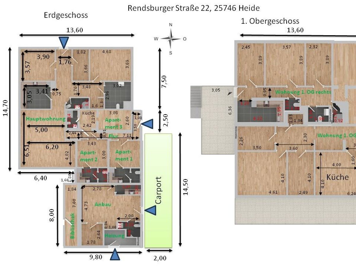 Mehrfamilienhaus zum Kauf 749.000 € 15 Zimmer 372 m²<br/>Wohnfläche 1.239 m²<br/>Grundstück Süderholm Heide 25746