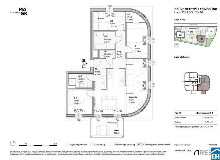 Wohnung zum Kauf - Erstbezug 693.310 € 4 Zimmer 101,5 m² 3. Geschoss Quellenstraße Mödling 2340