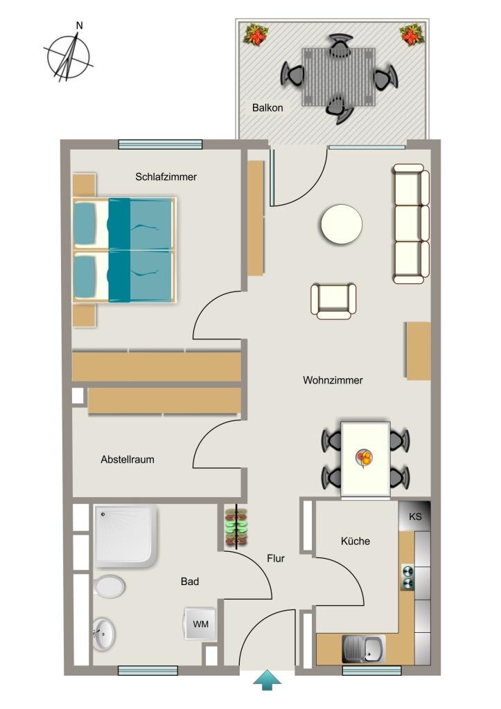 Wohnung zur Miete 668 € 2,5 Zimmer 59,1 m²<br/>Wohnfläche 2.<br/>Geschoss 01.04.2025<br/>Verfügbarkeit Rutgerweg 25 Werne Bochum 44894