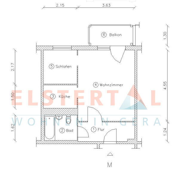 Wohnung zur Miete 215 € 1 Zimmer 33,3 m²<br/>Wohnfläche EG<br/>Geschoss Leuchtenburgstraße 23 Bieblach - Ost 1 Gera 07552