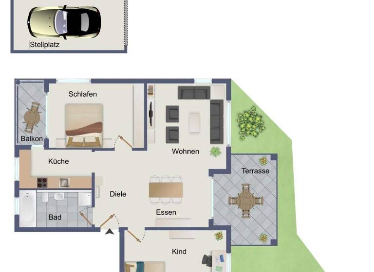 Wohnung zur Miete 1.030 € 3,5 Zimmer 74 m² EG frei ab sofort Maichingen Sindelfingen 71069