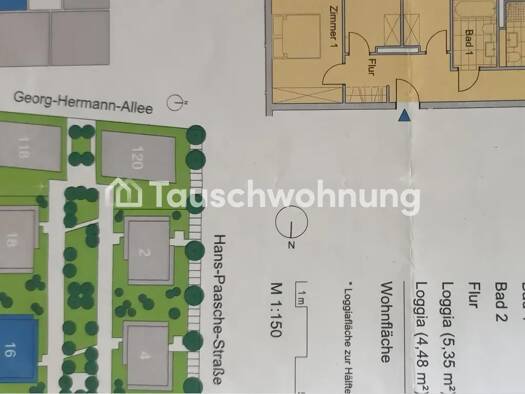 Wohnung zur Miete Tauschwohnung 640 € 4 Zimmer 91 m² 1. Geschoss Bornstedt Potsdam 14469