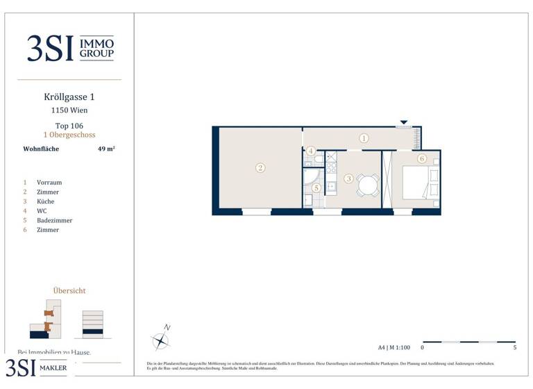 Wohnung zum Kauf 189.000 € 2 Zimmer 49 m² 1. Geschoss Kröllgasse 1 Wien 1150
