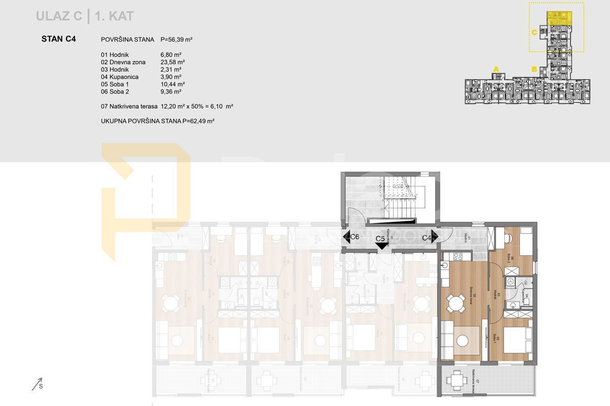 Wohnung zum Kauf 187.400 € 2 Zimmer 63 m²<br/>Wohnfläche 1.<br/>Geschoss Labin center