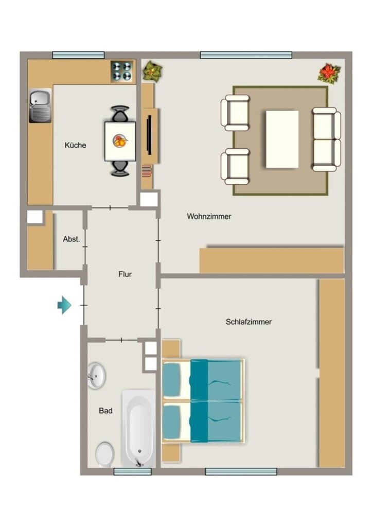 Wohnung zur Miete 366 € 2,5 Zimmer 46,9 m²<br/>Wohnfläche EG<br/>Geschoss Möhlenkampstraße 141 Beeck Duisburg 47139