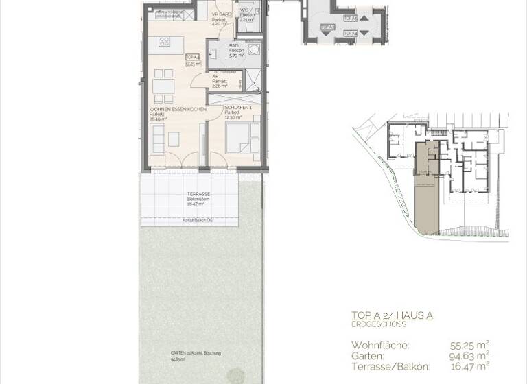 Wohnung zum Kauf - Erstbezug 322.500 € 2 Zimmer 55,3 m² EG Waldweg 8 Perwang am Grabensee 5166