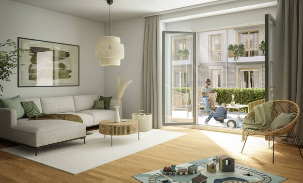 Wohnung zum Kauf - Neubau provisionsfrei 610.000 € 3 Zimmer 88,1 m² 2. Geschoss Billhorner Kanalstraße 52-66 Rothenburgsort Hamburg 20539