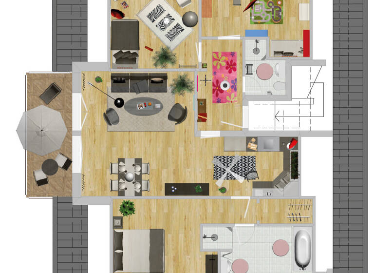 Wohnung zum Kauf 614.000 € 4 Zimmer 86,6 m²<br/>Wohnfläche Dachgeschoss, 2.<br/>Geschoss ab sofort<br/>Verfügbarkeit Raubling Raubling 83064