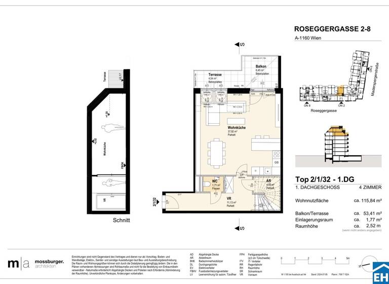 Wohnung zum Kauf - Erstbezug 919.700 € 4 Zimmer 115,8 m² Roseggergasse Wien 1160
