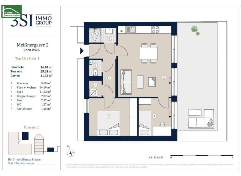 Büro zum Kauf 359.000 € 3 Zimmer Meißnergasse 2 Wien 1220